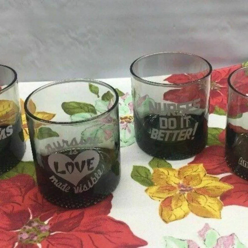 Covid Nurse Set of 4 Drinking Glasses‎